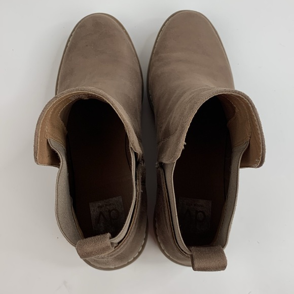DOLCE VITA Rielle Suede leather Boots Tan Size 8.5 Wedge Pull on Booties - Picture 7 of 15